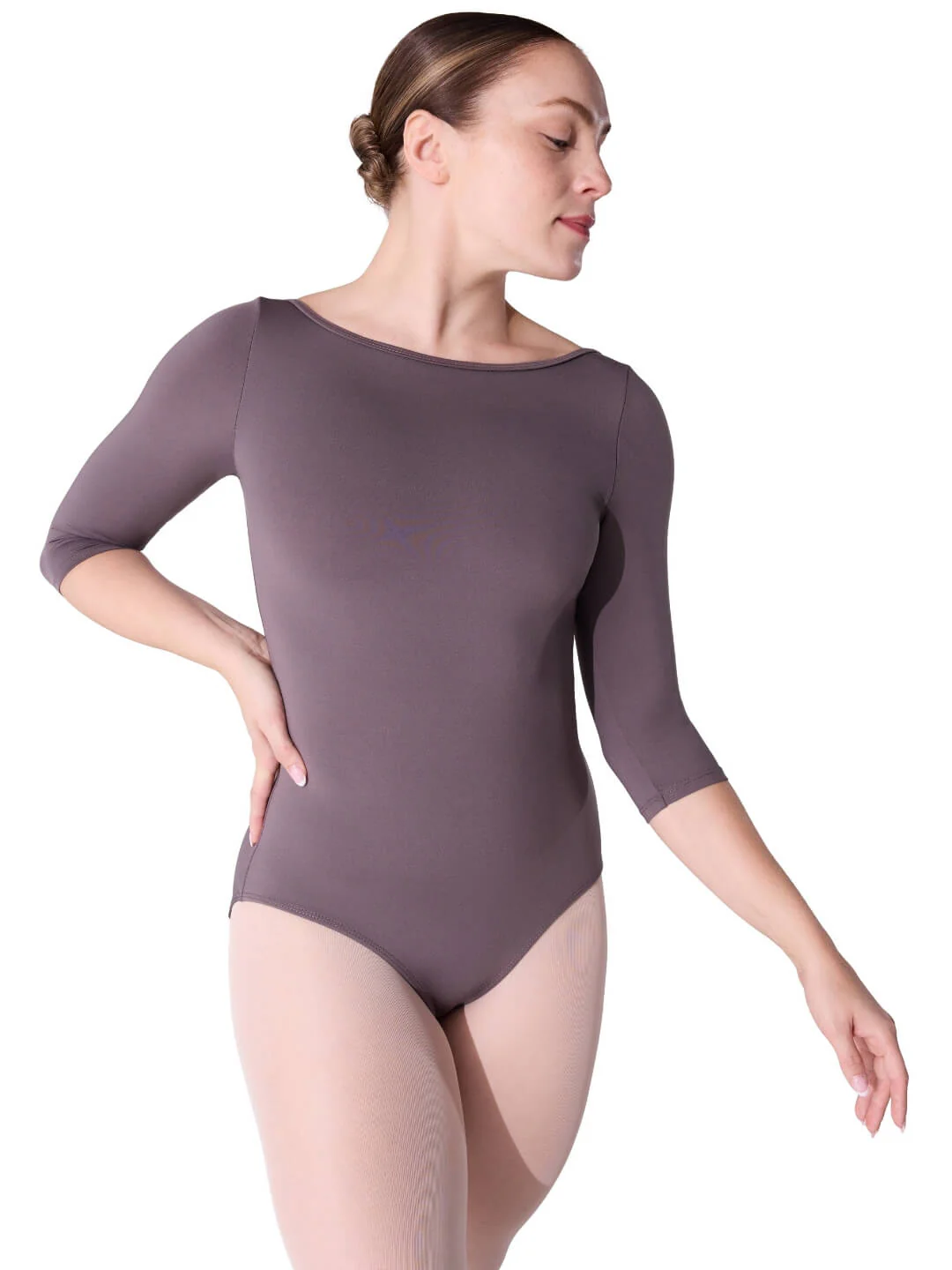 Essentials 3/4 Sleeve Boatneck Leotard - Image 9