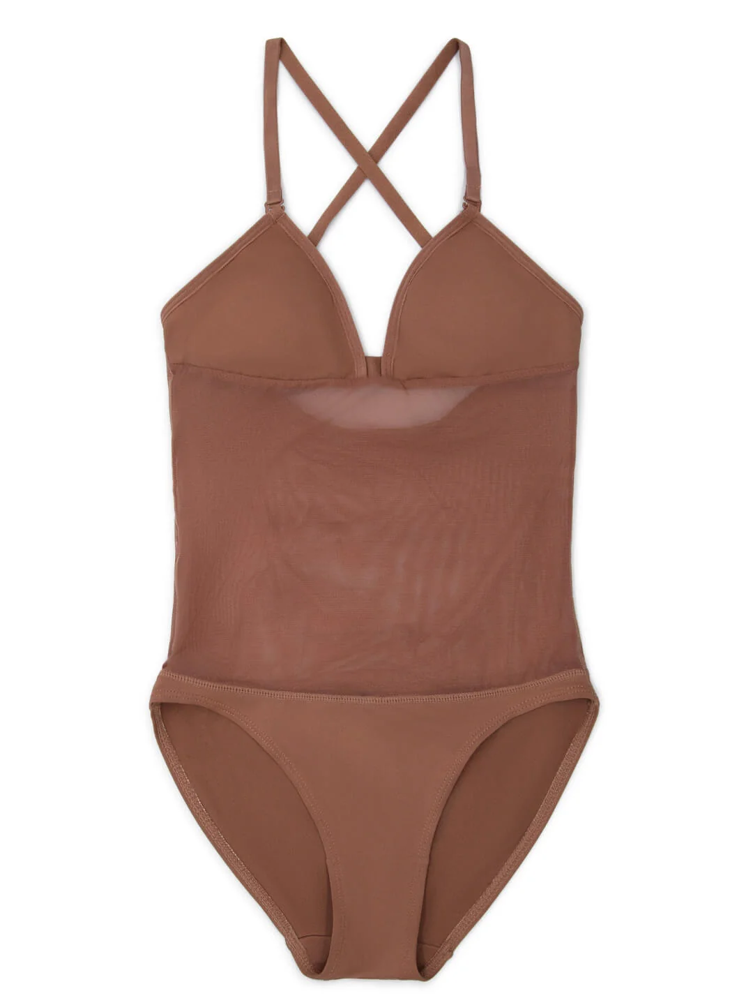 Plunge Neck Mesh Midriff Leotard - Girls - Image 2