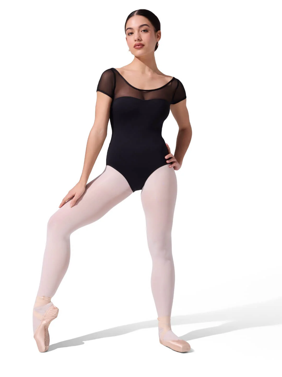 Studio Collection Mesh Yoke SS Leotard - Image 11