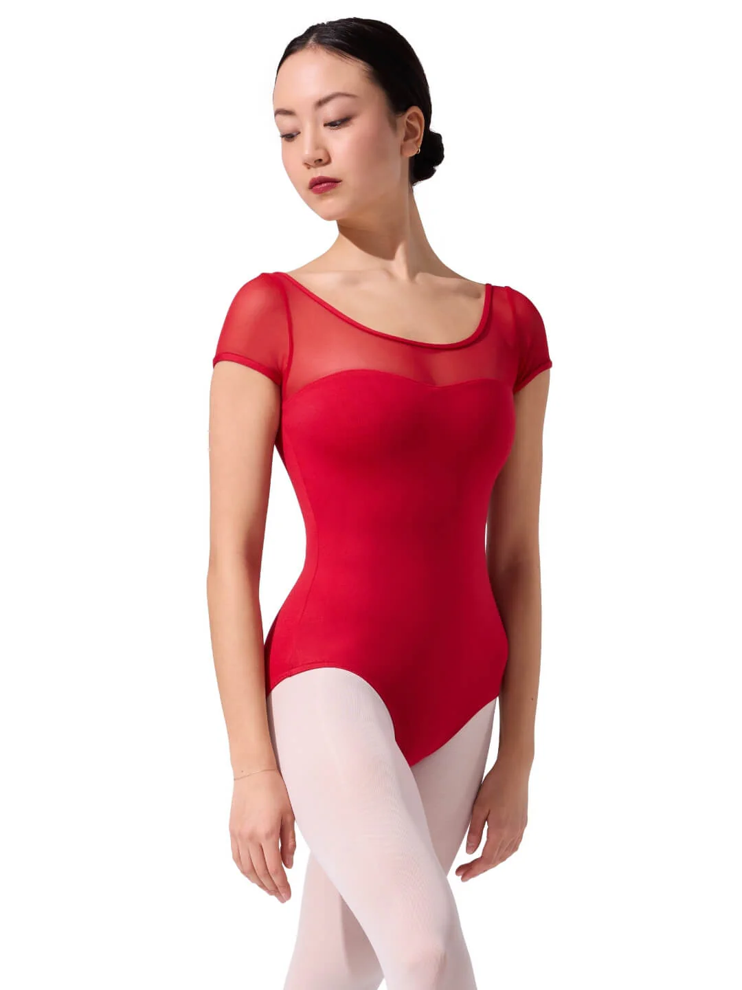 Studio Collection Mesh Yoke SS Leotard - Image 4
